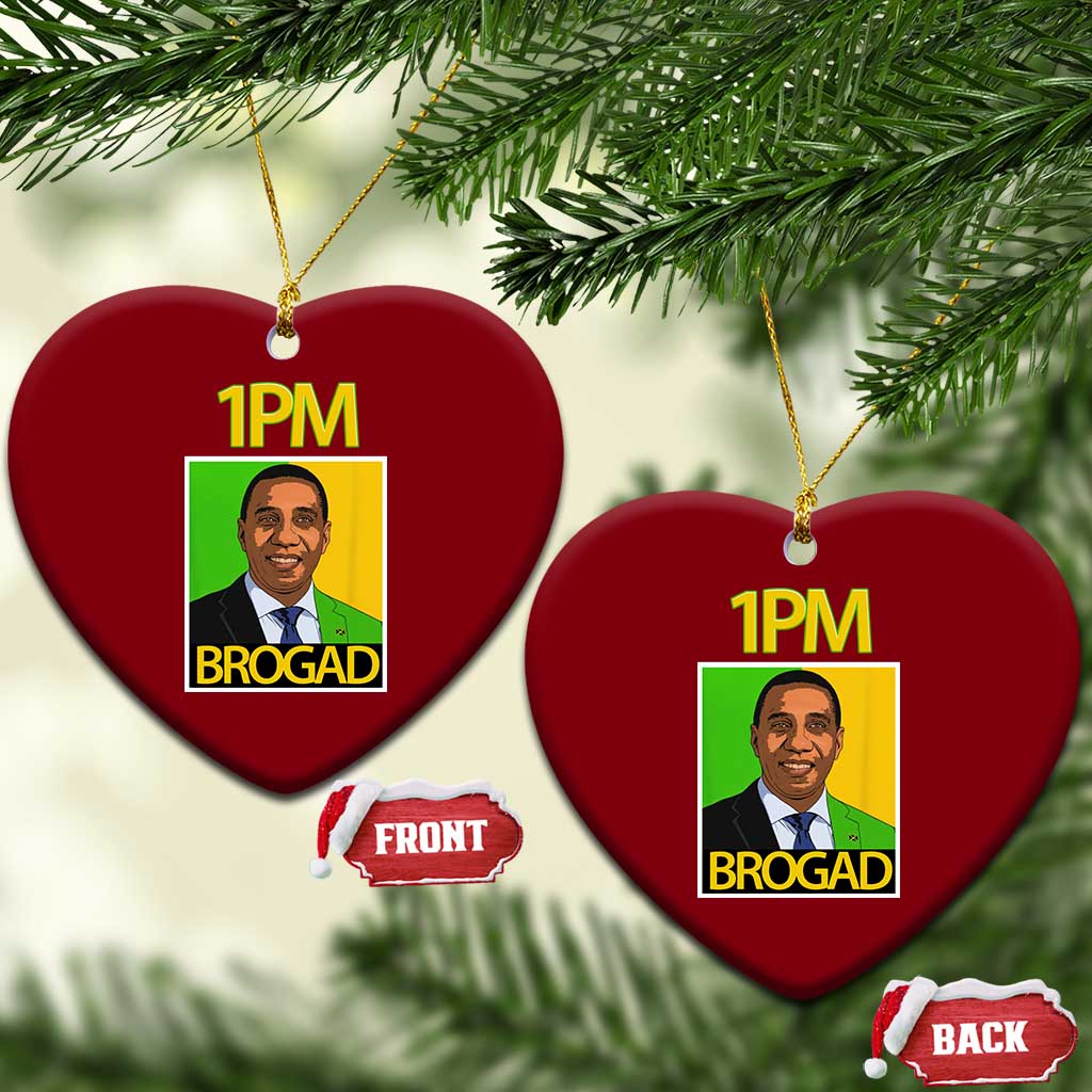 1PM BROGAD JLP Supporter Andrew Holness Ceramic Ornament Jamaica Labor Party Politics TS02 Print Your Wear