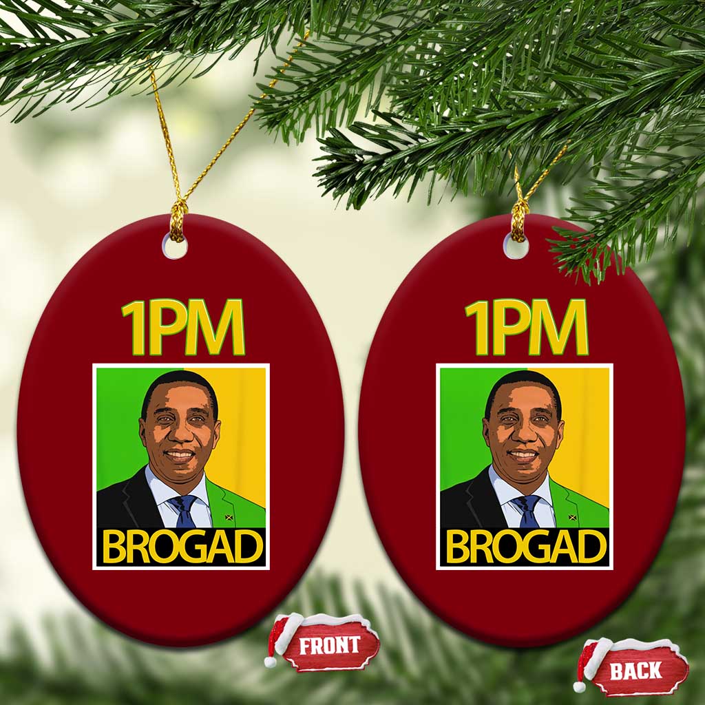 1PM BROGAD JLP Supporter Andrew Holness Ceramic Ornament Jamaica Labor Party Politics TS02 Print Your Wear