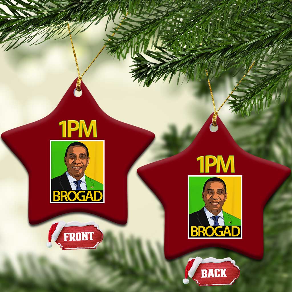 1PM BROGAD JLP Supporter Andrew Holness Ceramic Ornament Jamaica Labor Party Politics TS02 Print Your Wear