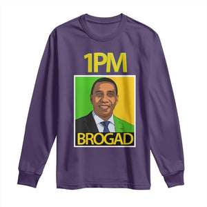 1PM BROGAD JLP Supporter Andrew Holness Long Sleeve Shirt Jamaica Labor Party Politics TS02 Purple Print Your Wear