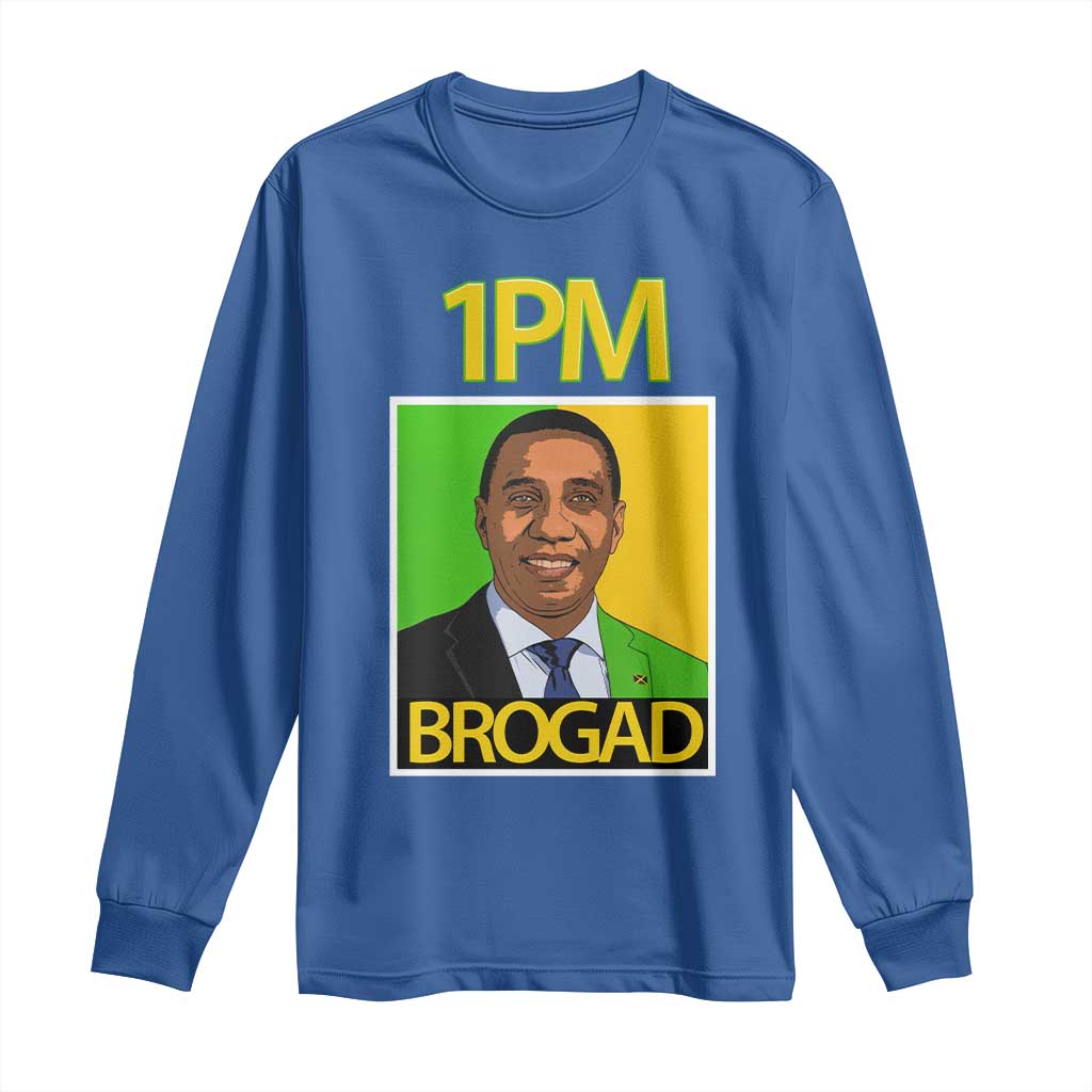 1PM BROGAD JLP Supporter Andrew Holness Long Sleeve Shirt Jamaica Labor Party Politics TS02 Royal Blue Print Your Wear