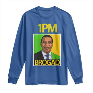 1PM BROGAD JLP Supporter Andrew Holness Long Sleeve Shirt Jamaica Labor Party Politics TS02 Royal Blue Print Your Wear