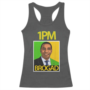 1PM BROGAD JLP Supporter Andrew Holness Racerback Tank Top Jamaica Labor Party Politics TS02 Dark Heather Print Your Wear