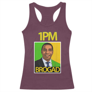 1PM BROGAD JLP Supporter Andrew Holness Racerback Tank Top Jamaica Labor Party Politics TS02 Maroon Print Your Wear