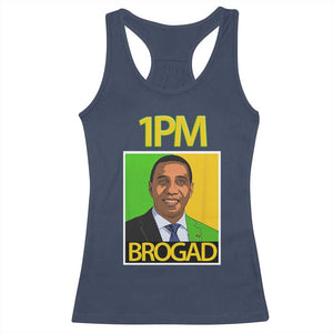 1PM BROGAD JLP Supporter Andrew Holness Racerback Tank Top Jamaica Labor Party Politics TS02 Navy Print Your Wear