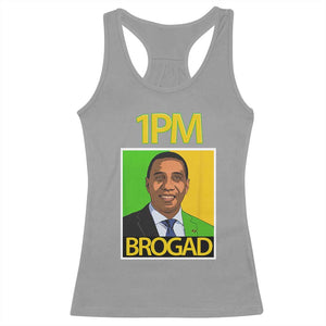 1PM BROGAD JLP Supporter Andrew Holness Racerback Tank Top Jamaica Labor Party Politics TS02 Sport Gray Print Your Wear