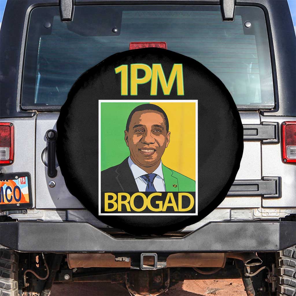 1PM BROGAD JLP Supporter Andrew Holness Spare Tire Cover Jamaica Labor Party Politics TS02 No hole Black Print Your Wear