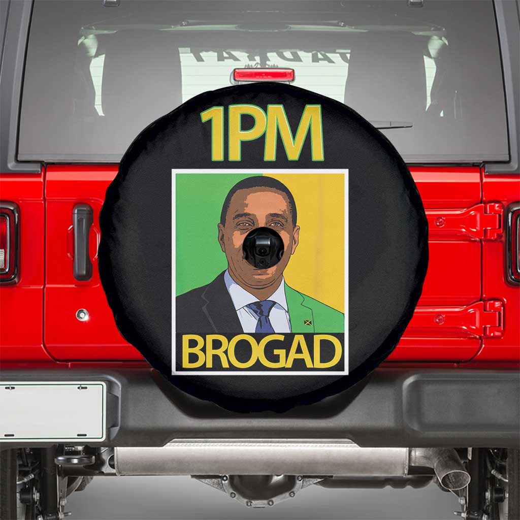 1PM BROGAD JLP Supporter Andrew Holness Spare Tire Cover Jamaica Labor Party Politics TS02 Black Print Your Wear