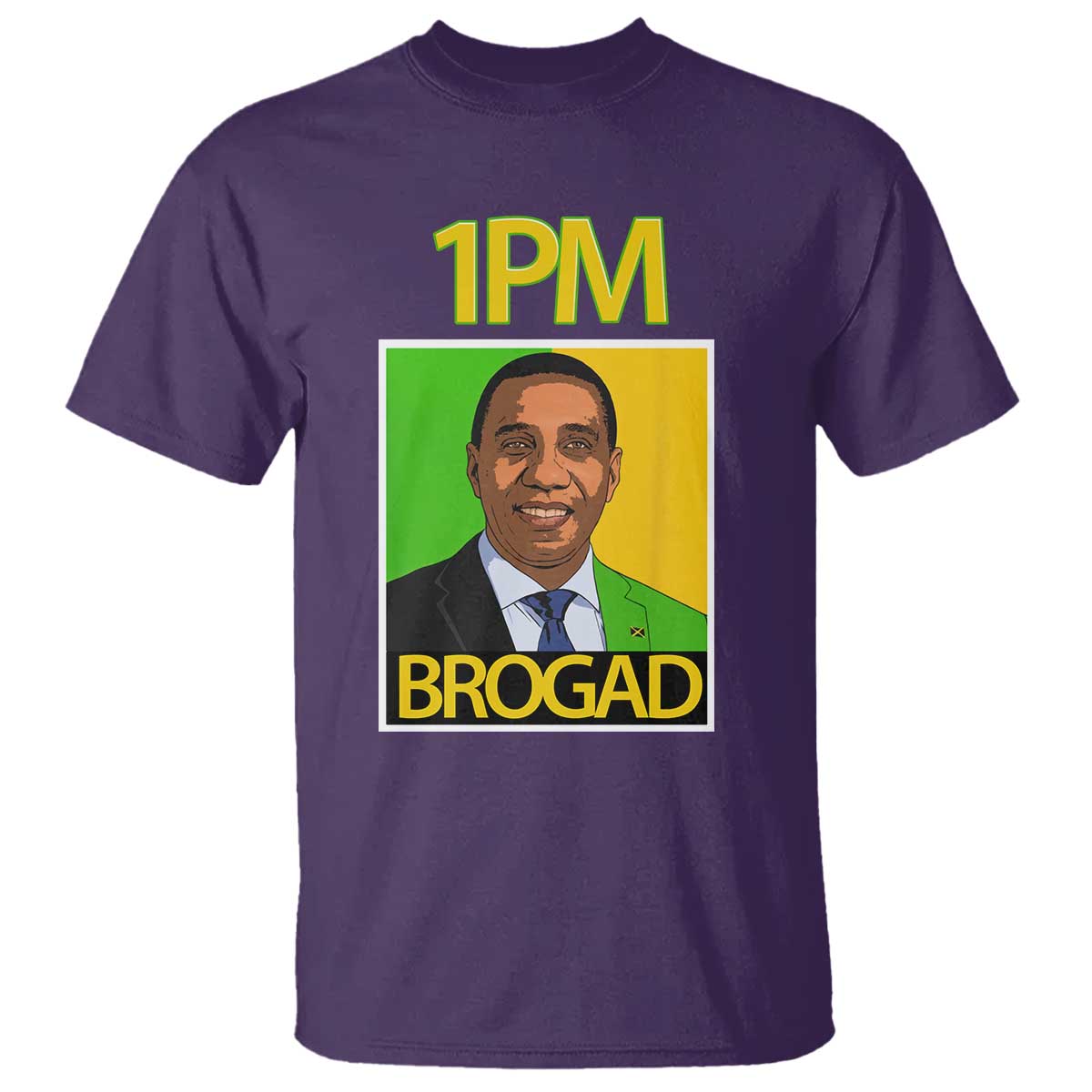 1PM BROGAD JLP Supporter Andrew Holness T Shirt Jamaica Labor Party Politics TS02 Purple Print Your Wear