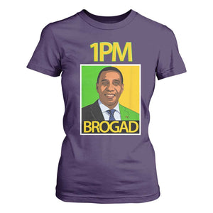 1PM BROGAD JLP Supporter Andrew Holness T Shirt For Women Jamaica Labor Party Politics TS02 Purple Print Your Wear