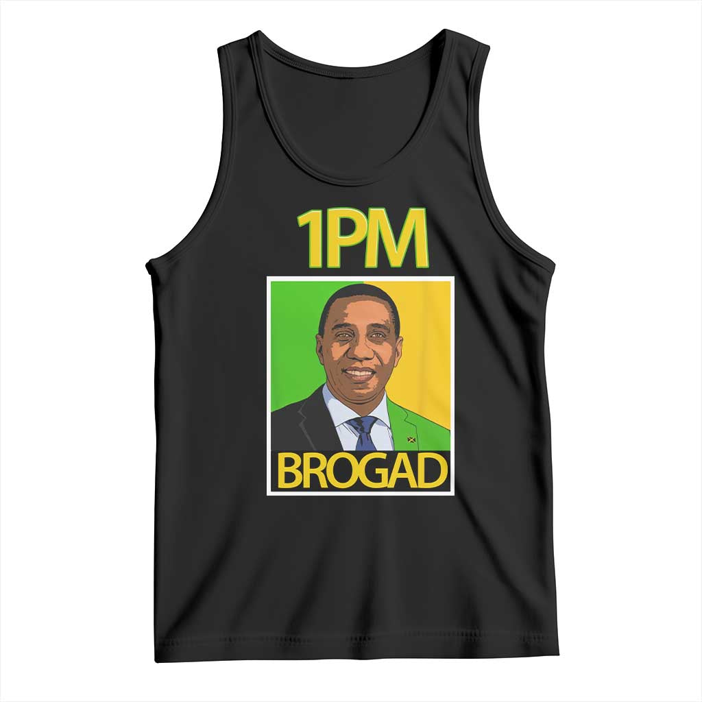 1PM BROGAD JLP Supporter Andrew Holness Tank Top Jamaica Labor Party Politics TS02 Black Print Your Wear