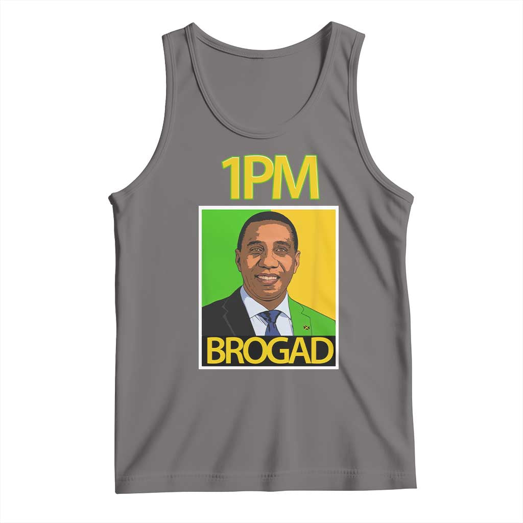 1PM BROGAD JLP Supporter Andrew Holness Tank Top Jamaica Labor Party Politics TS02 Deep Heather Print Your Wear