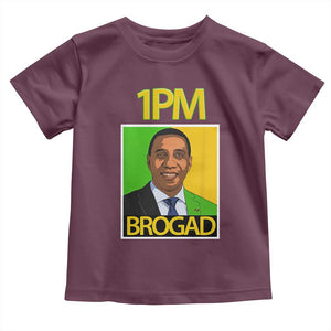 1PM BROGAD JLP Supporter Andrew Holness Toddler T Shirt Jamaica Labor Party Politics TS02 Maroon Print Your Wear