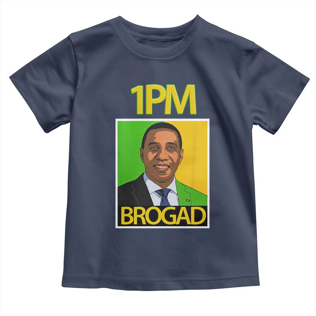 1PM BROGAD JLP Supporter Andrew Holness Toddler T Shirt Jamaica Labor Party Politics TS02 Navy Print Your Wear