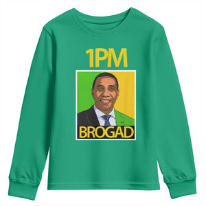 1PM BROGAD JLP Supporter Andrew Holness Youth Sweatshirt Jamaica Labor Party Politics TS02 Irish Green Print Your Wear