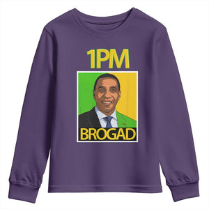 1PM BROGAD JLP Supporter Andrew Holness Youth Sweatshirt Jamaica Labor Party Politics TS02 Purple Print Your Wear