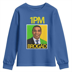 1PM BROGAD JLP Supporter Andrew Holness Youth Sweatshirt Jamaica Labor Party Politics TS02 Royal Blue Print Your Wear