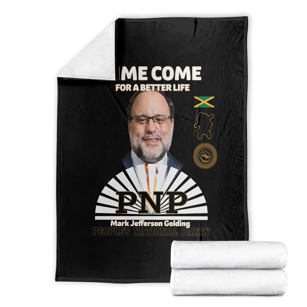 Mark Golding PNP Supporter Throw Blanket Time Come for a Better Life Jamaica Politics People's National Party TS02 Black Print Your Wear