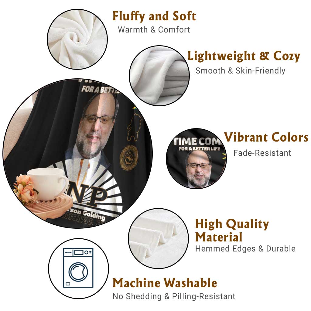 Mark Golding PNP Supporter Throw Blanket Time Come for a Better Life Jamaica Politics People's National Party TS02 Print Your Wear