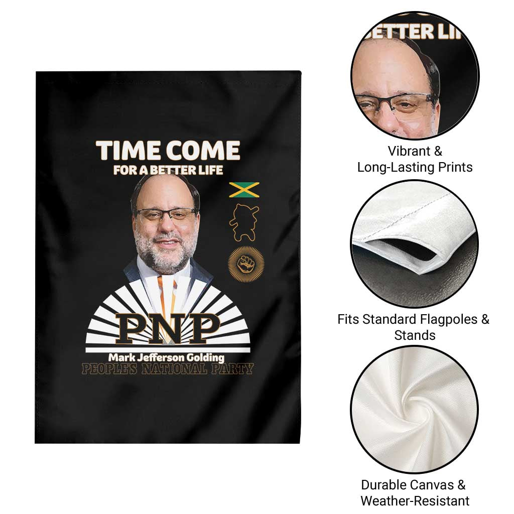 Mark Golding PNP Supporter Garden Flag Time Come for a Better Life Jamaica Politics People's National Party TS02 Print Your Wear