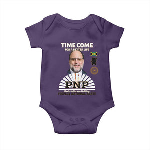 Mark Golding PNP Supporter Baby Onesie Time Come for a Better Life Jamaica Politics People's National Party TS02 Purple Print Your Wear