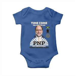 Mark Golding PNP Supporter Baby Onesie Time Come for a Better Life Jamaica Politics People's National Party TS02 Royal Blue Print Your Wear