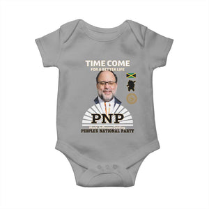 Mark Golding PNP Supporter Baby Onesie Time Come for a Better Life Jamaica Politics People's National Party TS02 Sport Gray Print Your Wear