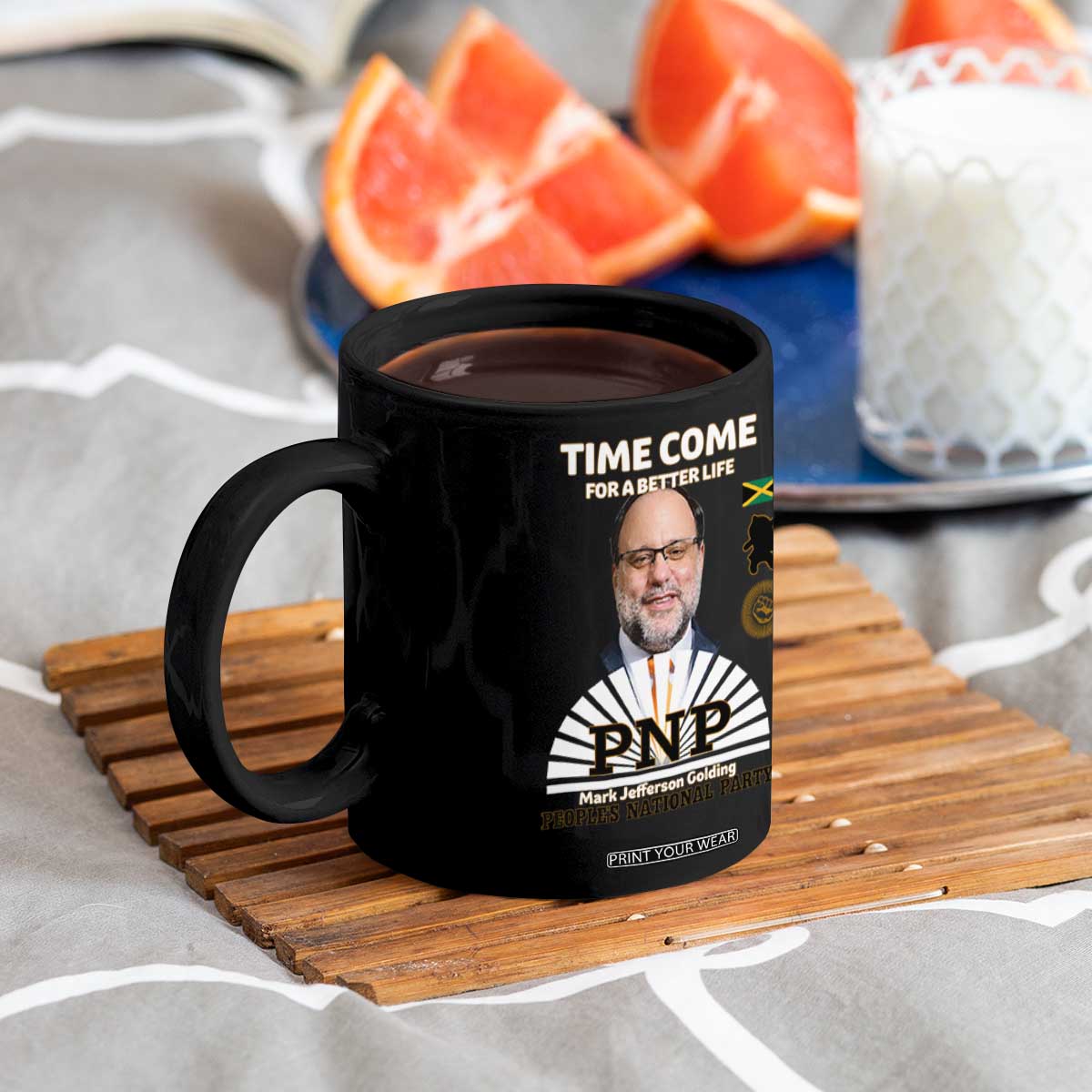 Mark Golding PNP Supporter Coffee Mug Time Come for a Better Life Jamaica Politics People's National Party TS02 Print Your Wear