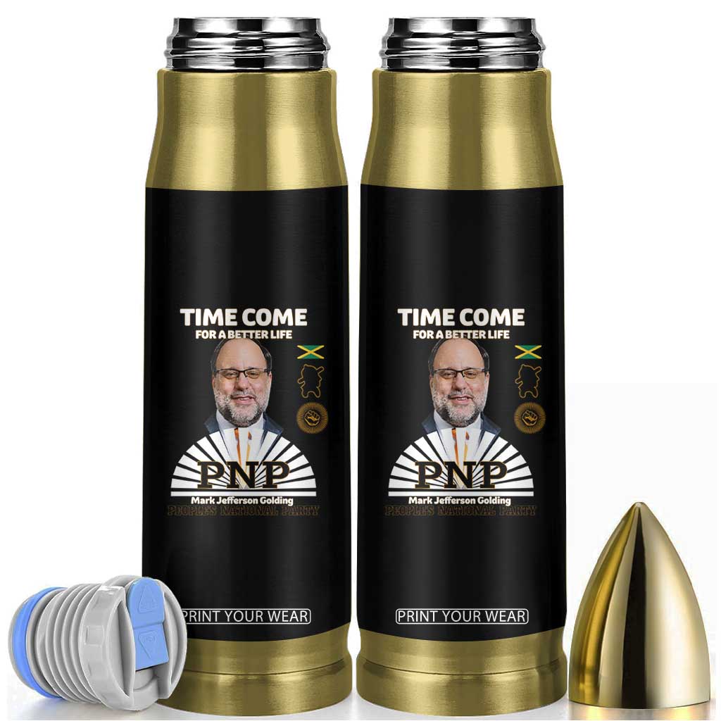 Mark Golding PNP Supporter Bullet Tumbler Time Come for a Better Life Jamaica Politics People's National Party TS02 Black Print Your Wear