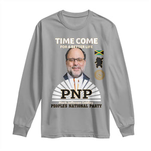 Mark Golding PNP Supporter Long Sleeve Shirt Time Come for a Better Life Jamaica Politics People's National Party TS02 Sport Gray Print Your Wear