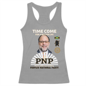 Mark Golding PNP Supporter Racerback Tank Top Time Come for a Better Life Jamaica Politics People's National Party TS02 Sport Gray Print Your Wear