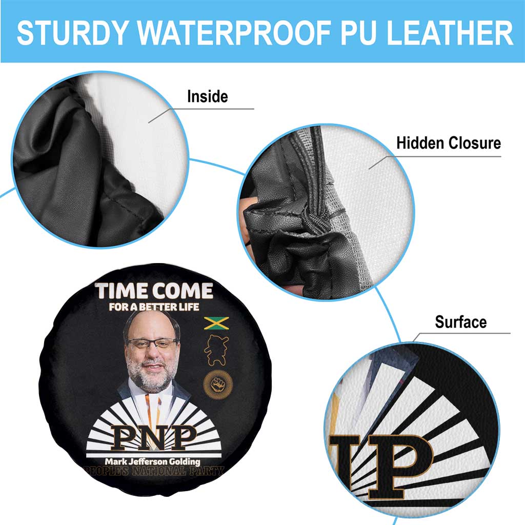 Mark Golding PNP Supporter Spare Tire Cover Time Come for a Better Life Jamaica Politics People's National Party TS02 Print Your Wear