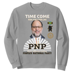 Mark Golding PNP Supporter Sweatshirt Time Come for a Better Life Jamaica Politics People's National Party TS02 Sport Gray Print Your Wear