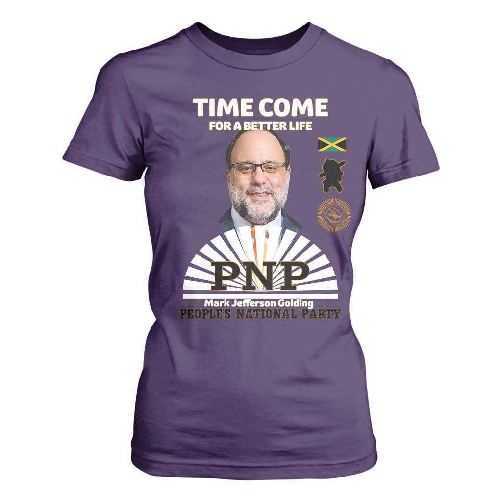 Mark Golding PNP Supporter T Shirt For Women Time Come for a Better Life Jamaica Politics People's National Party TS02 Purple Print Your Wear