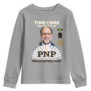 Mark Golding PNP Supporter Youth Sweatshirt Time Come for a Better Life Jamaica Politics People's National Party TS02 Sport Gray Print Your Wear