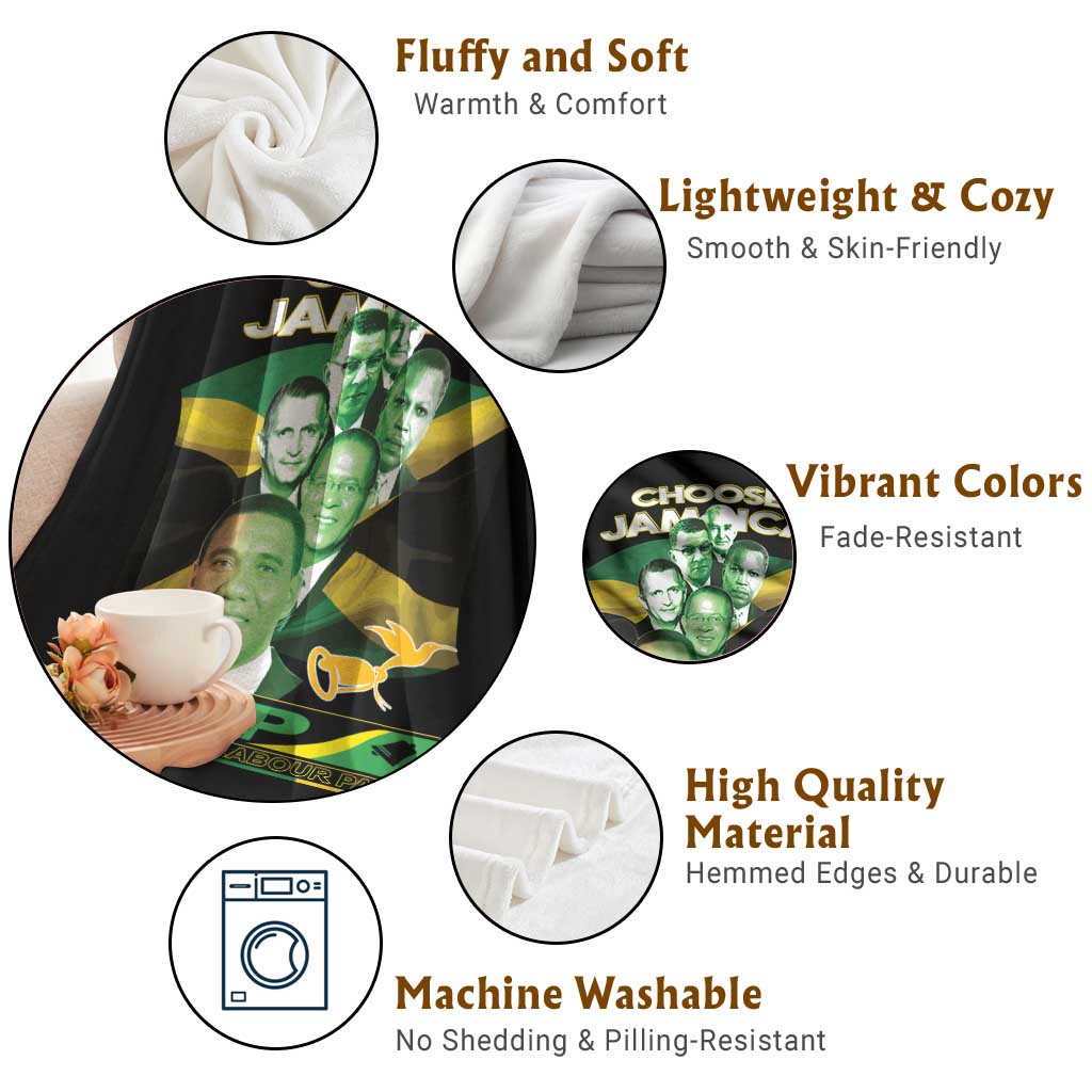 Choose Jamaica JLP Supporter Throw Blanket Patriotic Leaders Jamaica Jamaica Labor Party Politics TS02 Print Your Wear