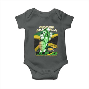 Choose Jamaica JLP Supporter Baby Onesie Patriotic Leaders Jamaica Jamaica Labor Party Politics TS02 Dark Heather Print Your Wear