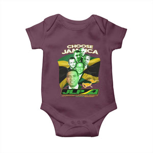 Choose Jamaica JLP Supporter Baby Onesie Patriotic Leaders Jamaica Jamaica Labor Party Politics TS02 Maroon Print Your Wear