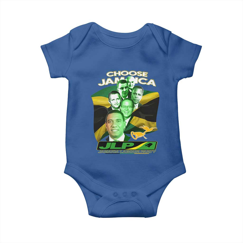 Choose Jamaica JLP Supporter Baby Onesie Patriotic Leaders Jamaica Jamaica Labor Party Politics TS02 Royal Blue Print Your Wear