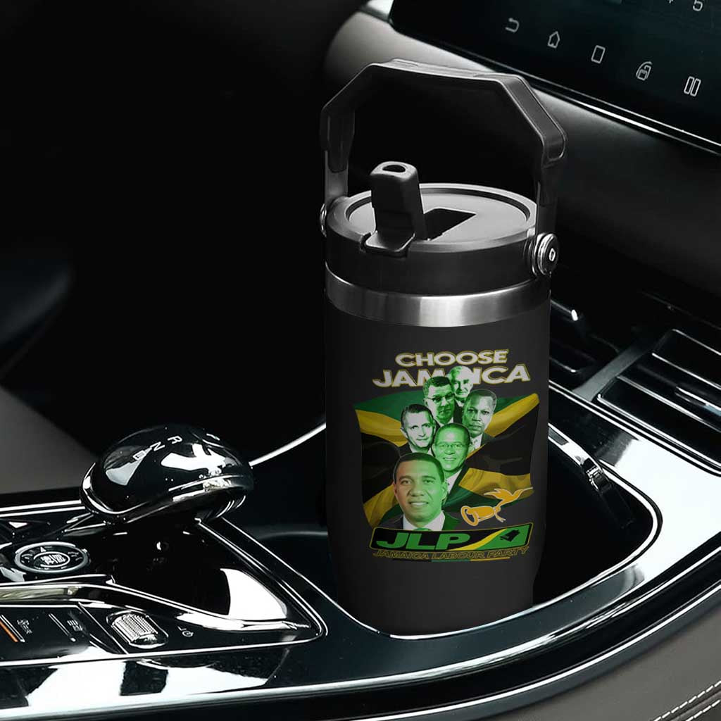 Choose Jamaica JLP Supporter Flip Straw Tumbler Patriotic Leaders Jamaica Jamaica Labor Party Politics TS02 Print Your Wear