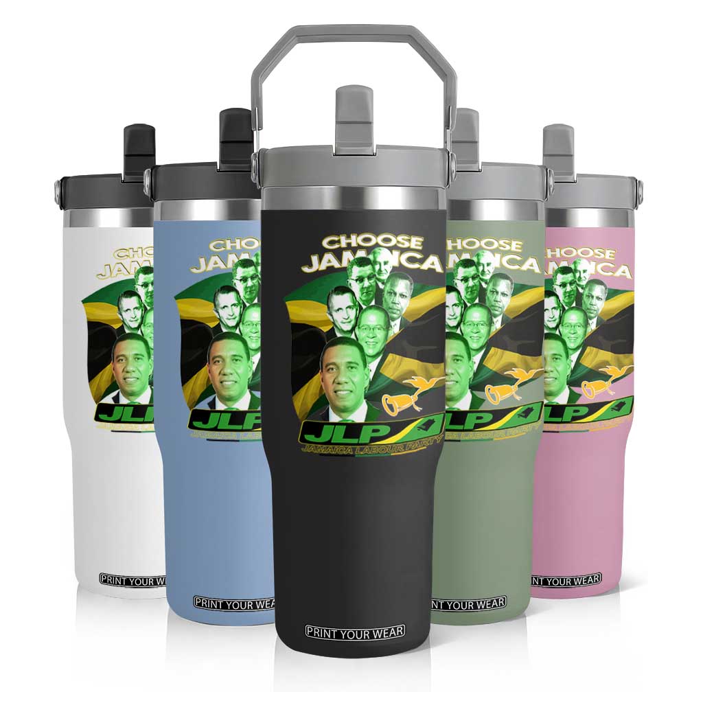 Choose Jamaica JLP Supporter Flip Straw Tumbler Patriotic Leaders Jamaica Jamaica Labor Party Politics TS02 Print Your Wear