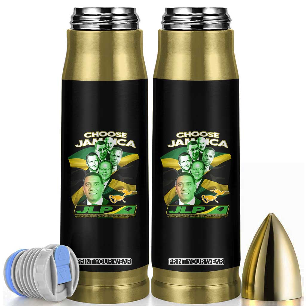 Choose Jamaica JLP Supporter Bullet Tumbler Patriotic Leaders Jamaica Jamaica Labor Party Politics TS02 Black Print Your Wear