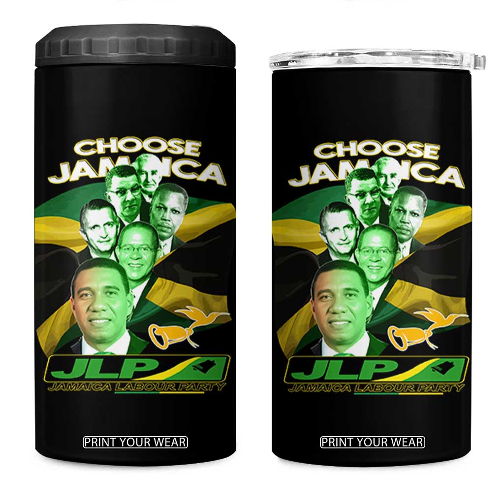 Choose Jamaica JLP Supporter 4 in 1 Can Cooler Tumbler Patriotic Leaders Jamaica Jamaica Labor Party Politics TS02 One Size: 16 oz Black Print Your Wear