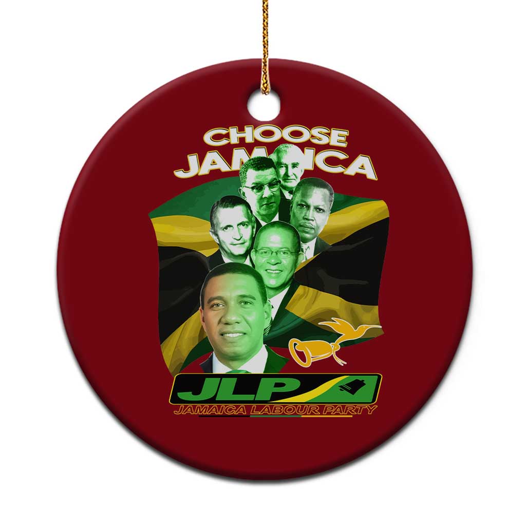 Choose Jamaica JLP Supporter Ceramic Ornament Patriotic Leaders Jamaica Jamaica Labor Party Politics TS02 1pc Red Print Your Wear