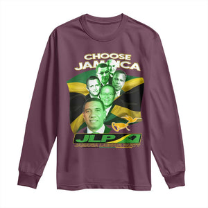 Choose Jamaica JLP Supporter Long Sleeve Shirt Patriotic Leaders Jamaica Jamaica Labor Party Politics TS02 Maroon Print Your Wear