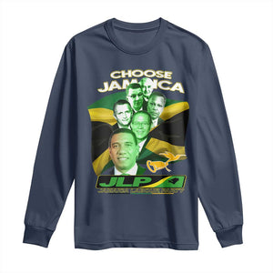 Choose Jamaica JLP Supporter Long Sleeve Shirt Patriotic Leaders Jamaica Jamaica Labor Party Politics TS02 Navy Print Your Wear
