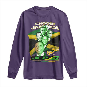Choose Jamaica JLP Supporter Long Sleeve Shirt Patriotic Leaders Jamaica Jamaica Labor Party Politics TS02 Purple Print Your Wear