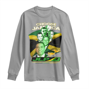 Choose Jamaica JLP Supporter Long Sleeve Shirt Patriotic Leaders Jamaica Jamaica Labor Party Politics TS02 Sport Gray Print Your Wear