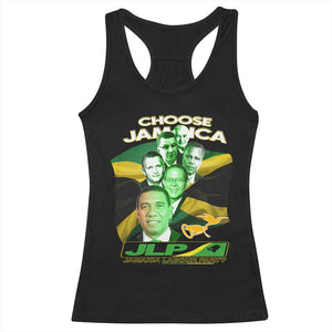 Choose Jamaica JLP Supporter Racerback Tank Top Patriotic Leaders Jamaica Jamaica Labor Party Politics TS02 Black Print Your Wear