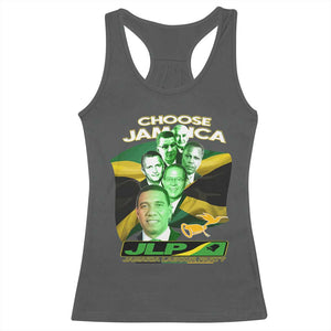 Choose Jamaica JLP Supporter Racerback Tank Top Patriotic Leaders Jamaica Jamaica Labor Party Politics TS02 Dark Heather Print Your Wear